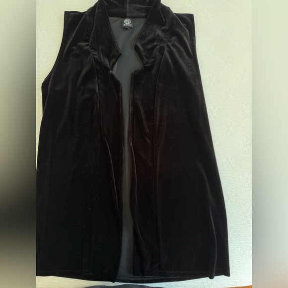 Bobeau Black Velvet Vest size XL long duster - Picture 4 of 9